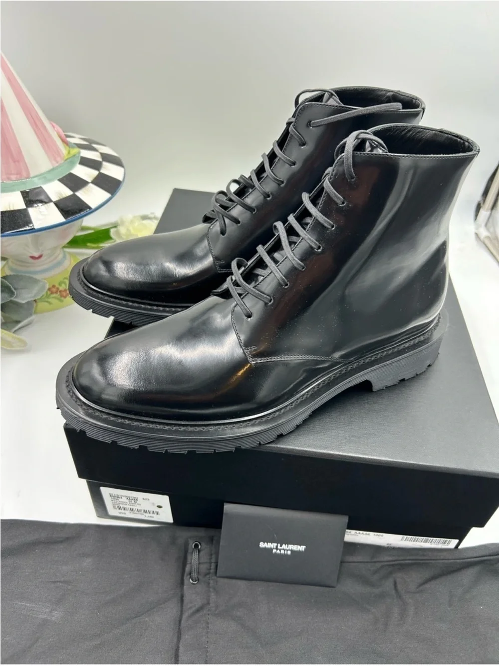 Men’s St. Laurent combat boots size 42 made in Italy NWT